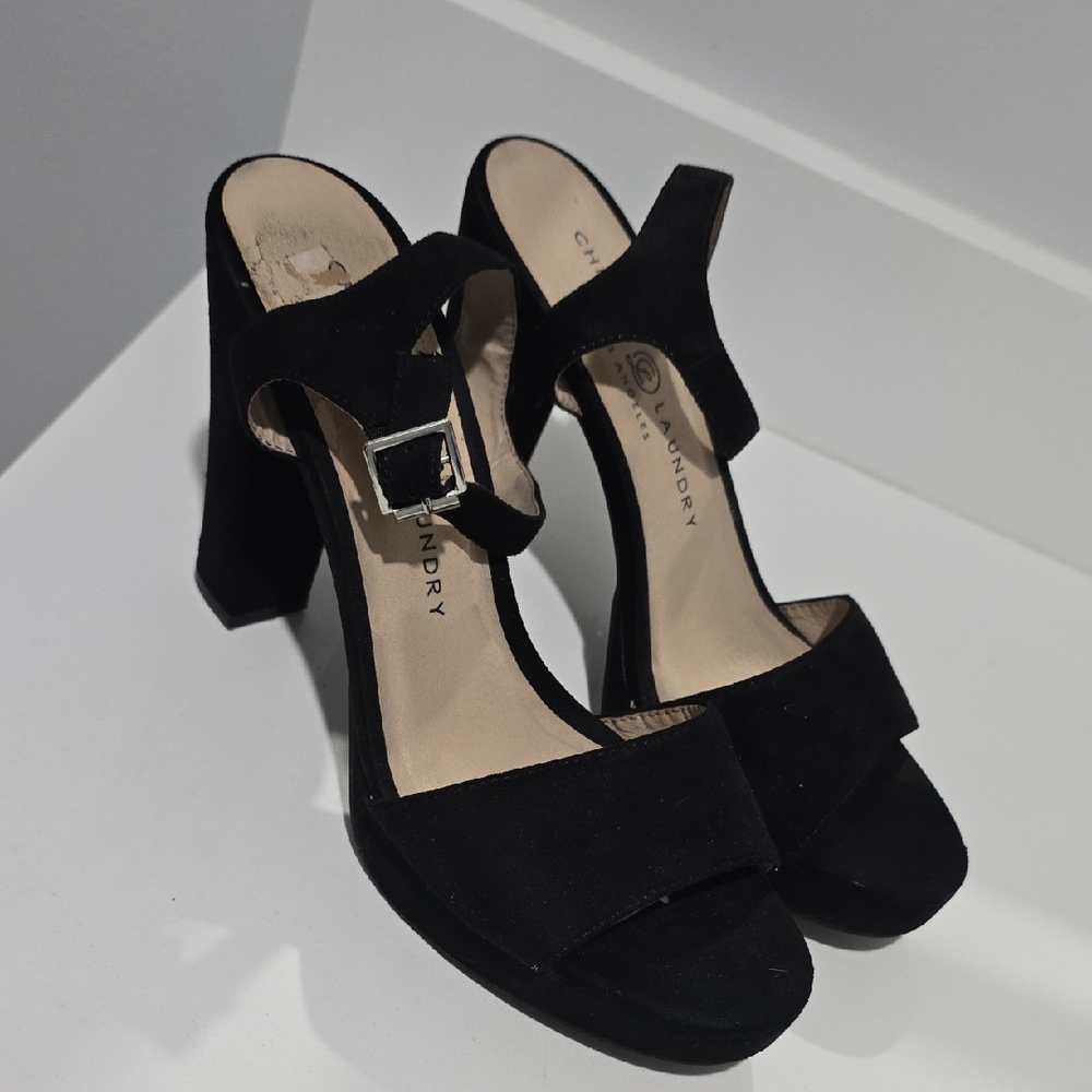 Chinese Laundry Black Suede Heels